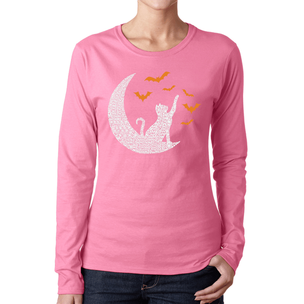 Plus Size LA Pop Art Lunar Bats Word Art Long Sleeve Tee - image 