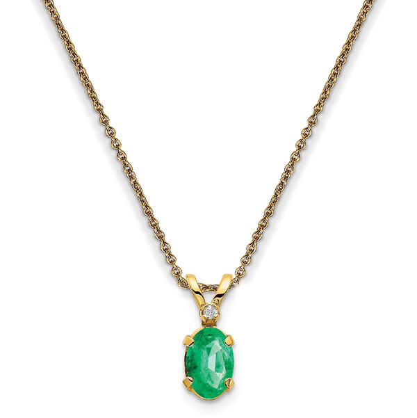 Gemstone Classics&#40;tm&#41; 14kt. Yellow Gold May Birthstone Necklace - image 