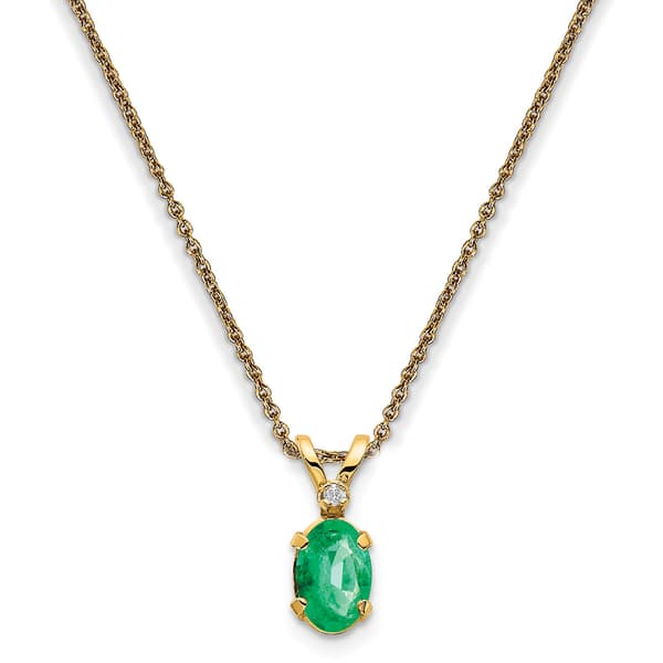 Gemstone Classics(tm) 14kt. Yellow Gold May Birthstone Necklace - image 