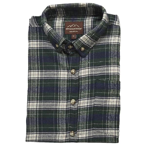 Mens Mountain Ridge&#40;R&#41; Heavyweight Flannel Shirt - Green/Navy - image 