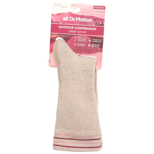 Womens Dr. Motion Stripe Outdoor Crew Socks - image 