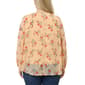 Plus Size NY Collection Long Sleeve Floral Chiffon Blouse - image 2