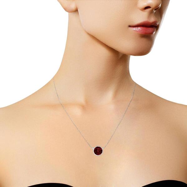Haus of Brilliance Sterling Silver Red Garnet Pendant Necklace