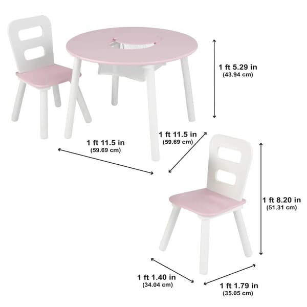 Round Storage Table & 2 Chair Set