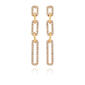 Guess Gold-Tone Crystal Link Paperclip Drop Earrings - image 1