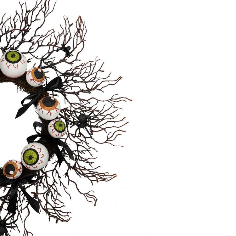 Northlight Seasonal 24in. Halloween Eyeballs &amp; Spiders Wreath