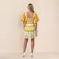 Womens MNK Short Puff Sleeve Floral Tiered Eyelet A-Line Dress - image 2