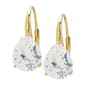 Gianni Argento Lab White Sapphire Pear Leverback Earrings - image 1
