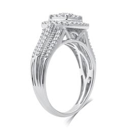 Nova Star® Lab Grown Diamond Halo Cluster Cathedral Bridal Set