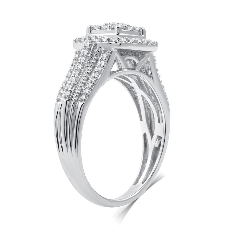 Nova Star® Lab Grown Diamond Halo Cluster Cathedral Bridal Set