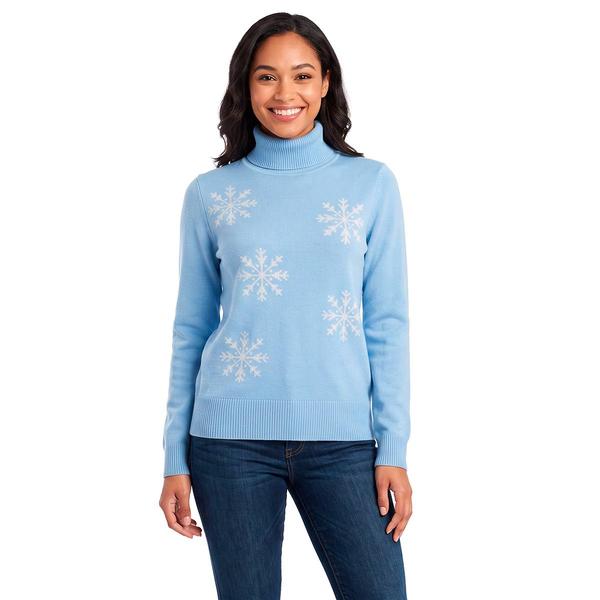 Petite Retrology Long Sleeve Turtleneck Snowflake Sweater - image 