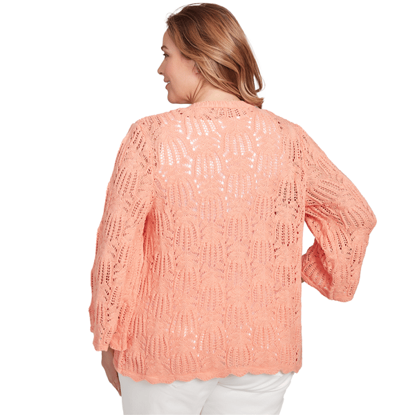 Plus Size Skye''s The Limit Spring Romance Pointelle Slub Cardigan