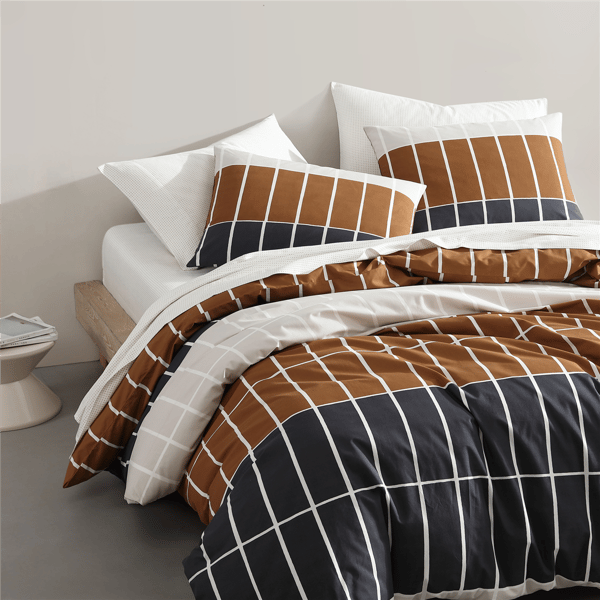Marimekko Tiiliskivi Raita Cotton Duvet Cover Set