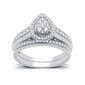 Nova Star&#40;R&#41; Sterling Silver Lab Grown Diamond Pear Bridal Set - image 1
