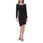 Womens MSK Long Sleeve Crepe Side Ruched Neck Trim Dress - image 1