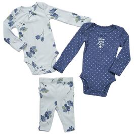 Baby Girl &#40;NB-24M&#41; Carter's&#40;R&#41; 3pc. Dot & Floral Bodysuit Pant Set