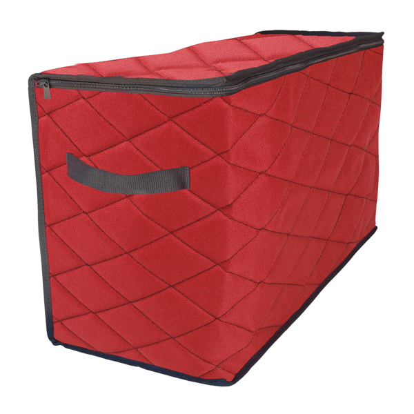 Simple Living 96ct.Quilted Zip Up Christmas Ornament Storage Tub