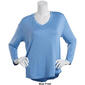 Womens RBX Double Peached V-Neck Long Sleeve Round Hem Top - image 4