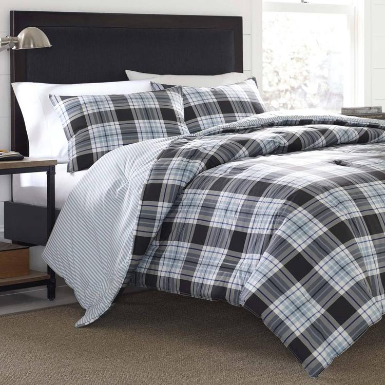 Eddie Bauer Lewis Plaid 180 Thread Count Reversible Comforter Set