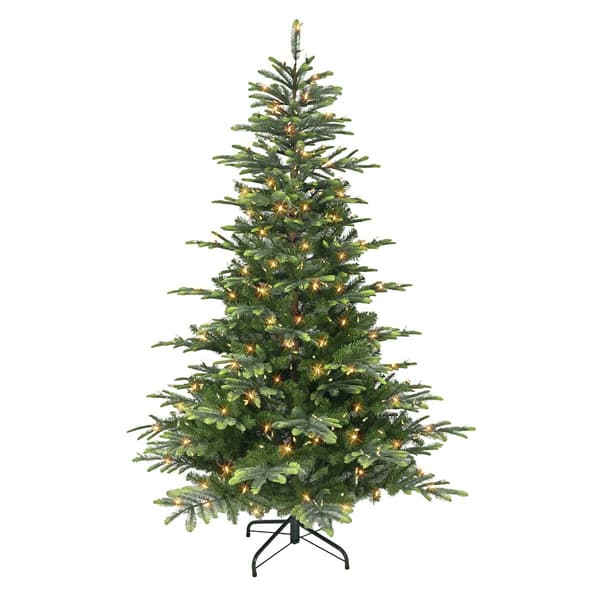 Puleo International 7.5ft. Pre-Lit Aspen Green Fir Ghristmas Tree