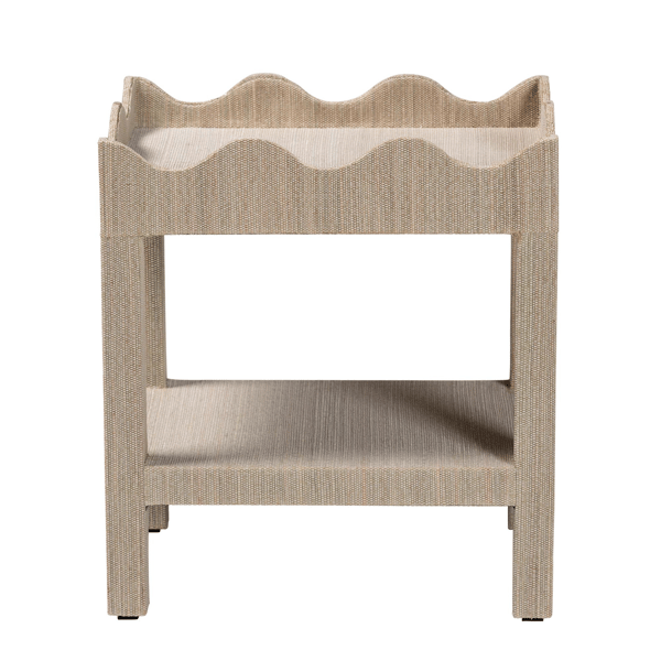 bali & pari Sebastian Grasscloth Scalloped End Table