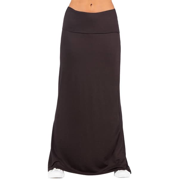 Womens 24/7 Comfort Apparel Foldover Solid Maxi Skirt - image 