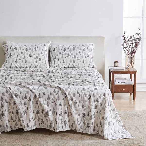Freshfolds Cotton Truckee Winter 4pc. Flannel Sheet Set