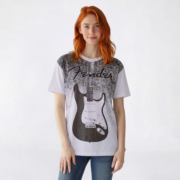 Juniors C-Life Fender Guitar Gradient Boyfriend Tee - image 