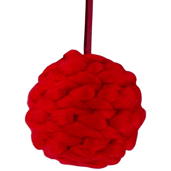 Northlight 5.5in. Red Yarn Ball Hanging Christmas Ornament - image 