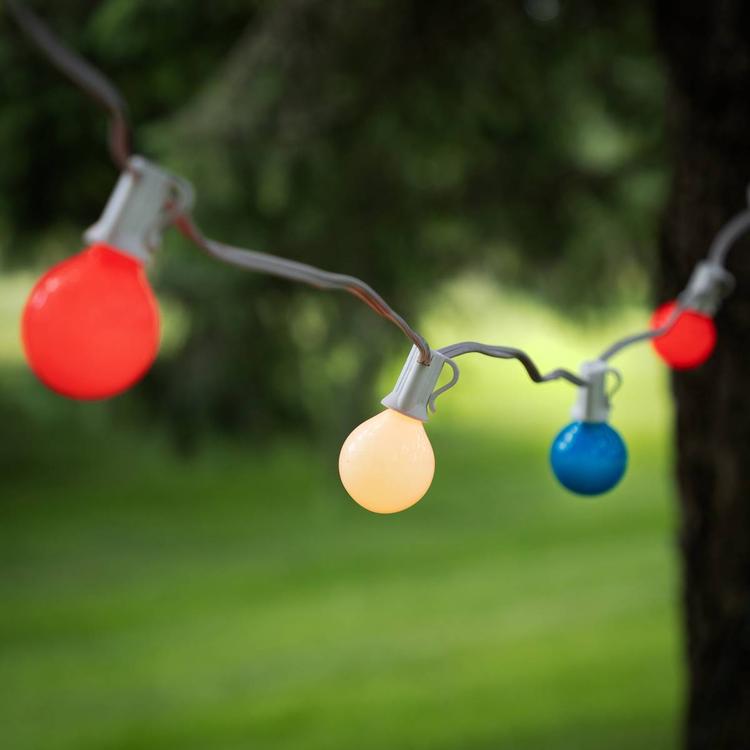 Northlight Seasonal Red White & Blue Christmas G40 Globe Lights