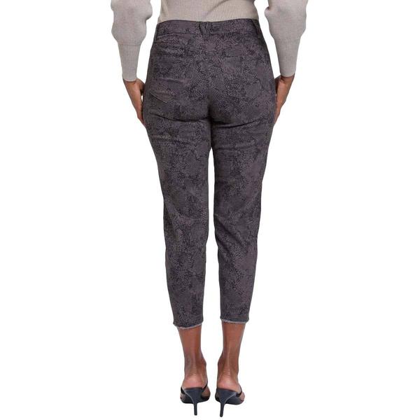 Petite Royalty Dogbite Hem Cropped Pants - Black Python