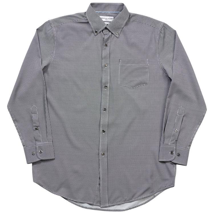 Mens Christian Aujard Checkered Dress Shirt - Black/White
