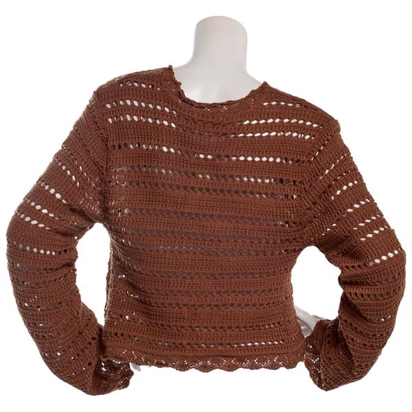 Juniors No Comment Long Sleeve Tie Front Textured Stitch Cardigan
