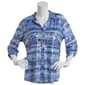 Womens Emily Daniels 3/4 Sleeve Button Down Foil Shirt - image 1