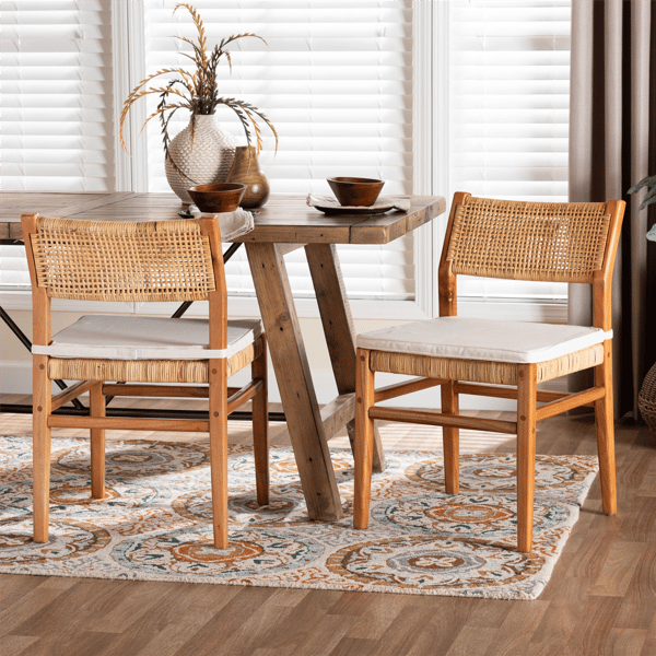 bali & pari Chatura Mahogany Wood 2pc. Dining Side Chair Set