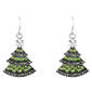 Christmas Tree CZ Drop Earrings - image 2