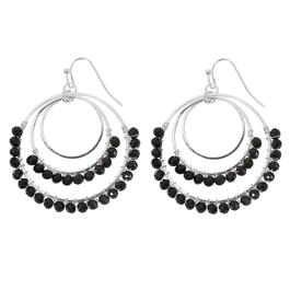 Design Collection Faceted Beaded Graduated Circle Drop Earrings