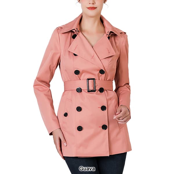 Womens BGSD Waterproof Classic Hooded Short Trench Coat