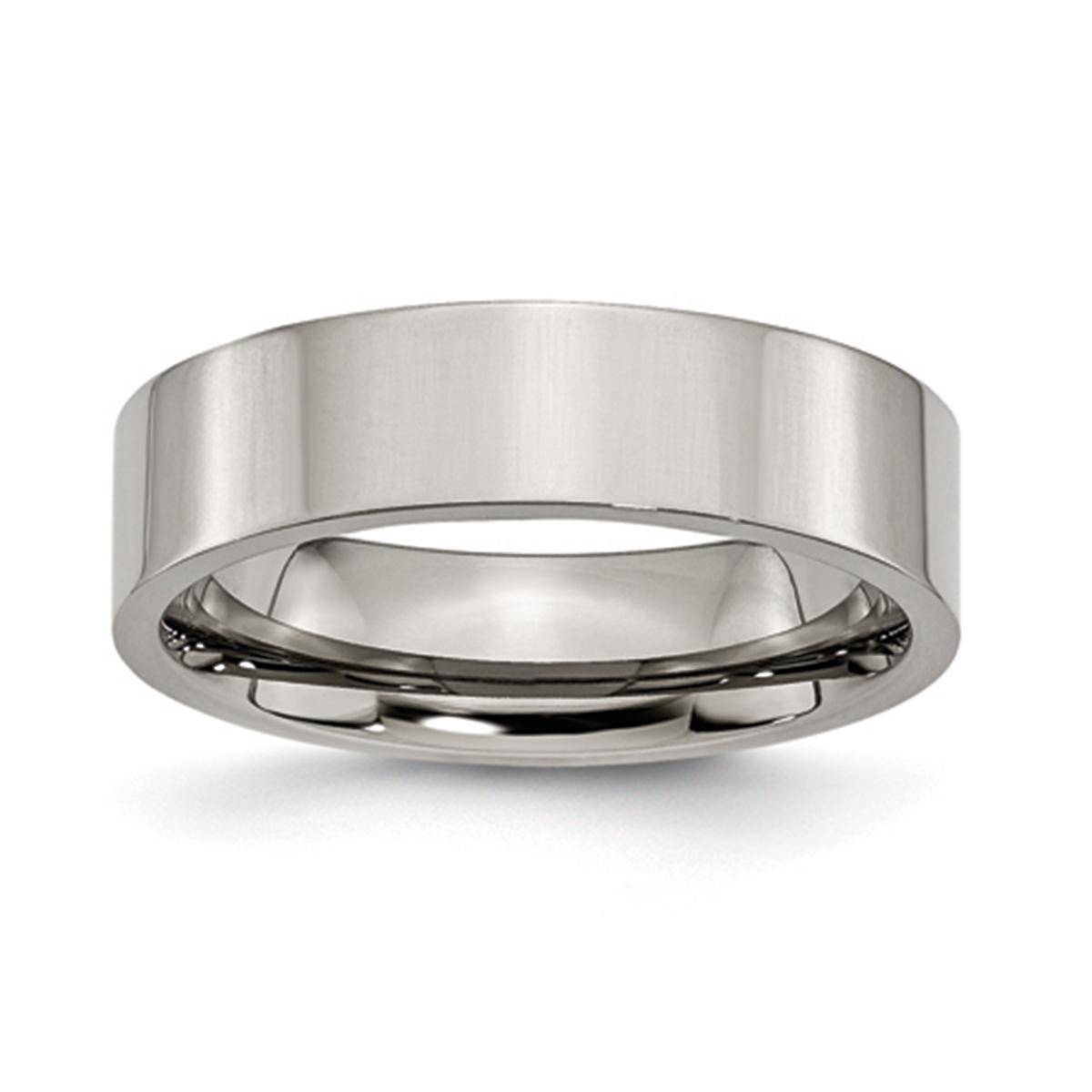Mens Endless Affection™ 6mm Titanium Flat Polished...