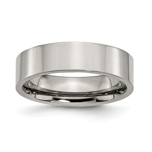 Mens Endless Affection(tm) 6mm Titanium Flat Polished Wedding Band - image 