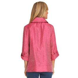 Womens Ali Miles 3/4 Cuffed Sleeve Solid Shimmer Jacket