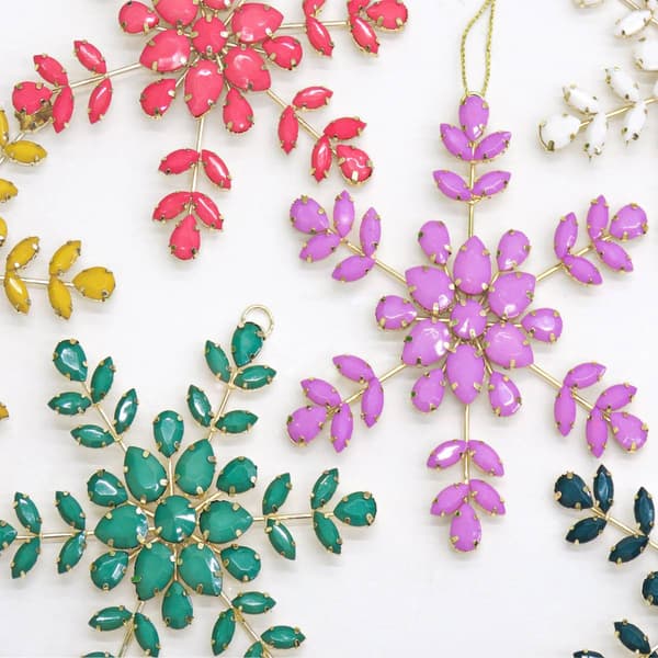 National Tree 5in. Assorted Colors Beaded Snowflake Ornaments