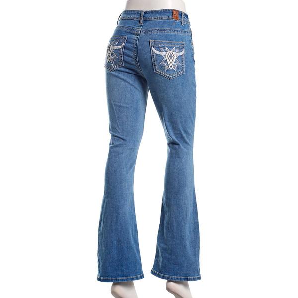Juniors Gogo Bootcut Bull Horns Back Pocket Jeans