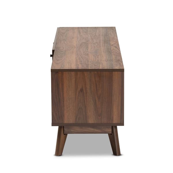 Baxton Studio Hartman Mid-Century Walnut Brown Wood TV Stand