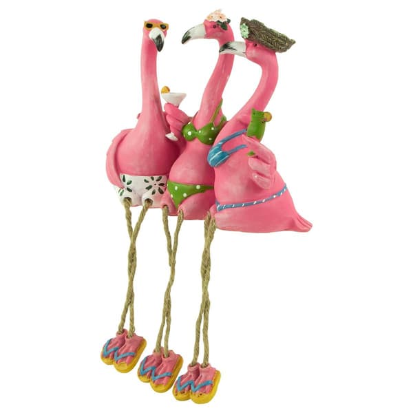 Northlight Seasonal 13in. Three Amigos Flamingos Outdoor Statue