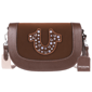 True Religion Studded Horseshoe Suede Flap Crossbody - image 1