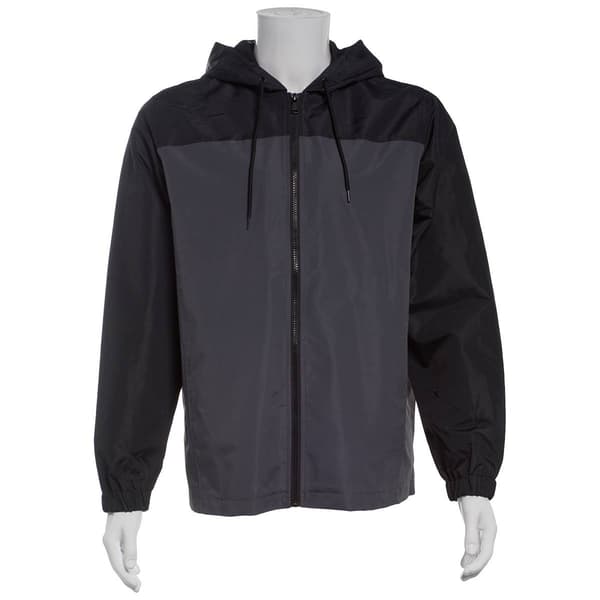 Mens Axcent Colorblock Windbreaker - Black/Charcoal