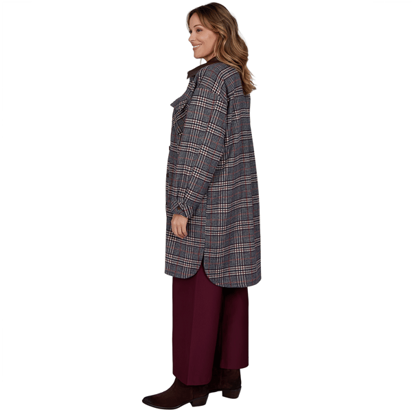 Plus Size Ruby Rd. English Countryside Collared Plaid Coatigan