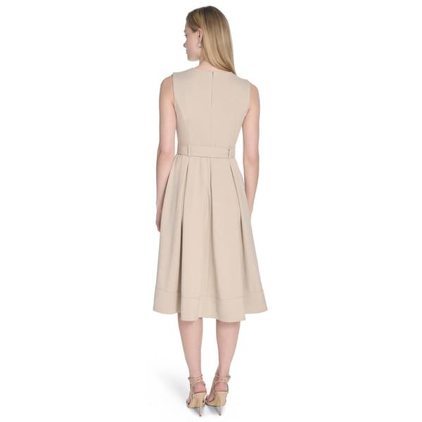 Womens Calvin Klein Sleeveless Belt Fit & Flare Dress