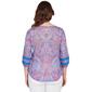 Petite Ruby Rd. Bright Blooms Lace Trim Paisley Blouse - image 2
